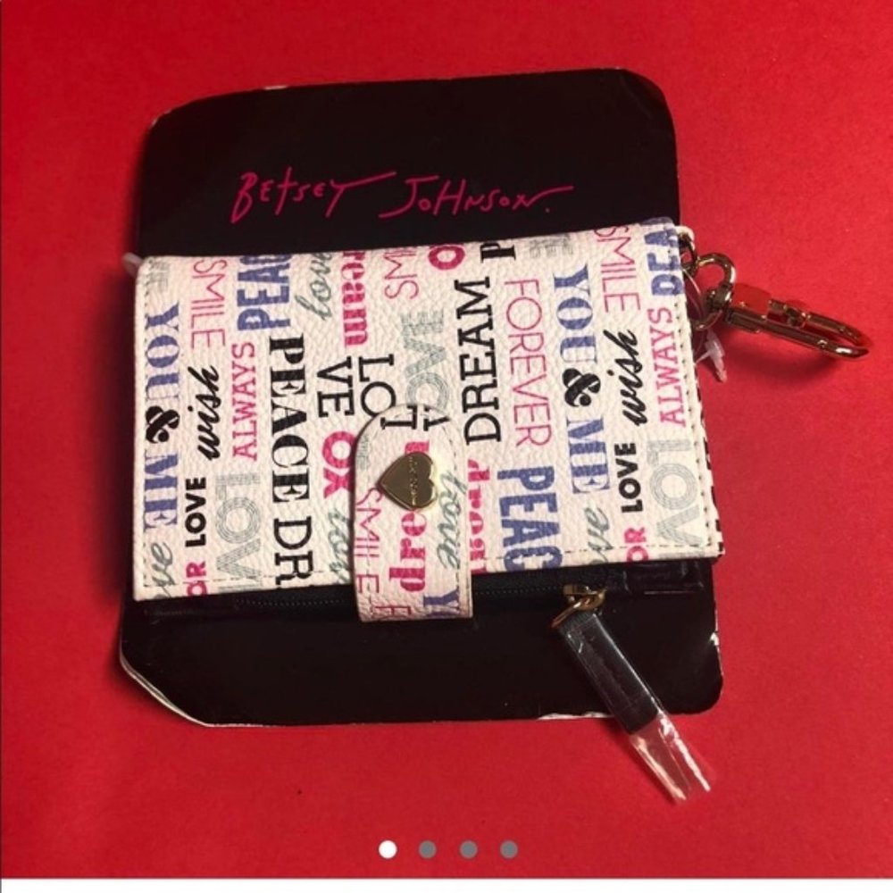 White pink n blue graphic wallet  ??????
